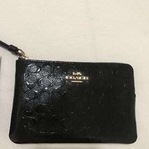 Coach black wristlet with box included